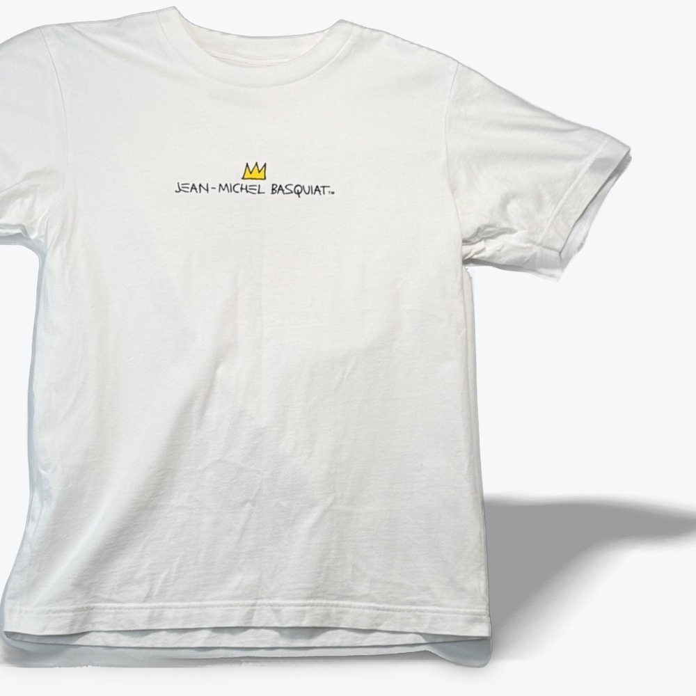 Uniqlo UT x Jean Michel Basquiat T Shirt Mens XS White Crown Tobacco Art Graphic